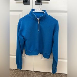 TNA cropped 1/4 zip sweater